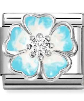 Charms NOMINATION Niebieski pastelowy kwiatek Silver 925.jpg